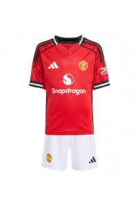 Manchester United Babytruitje Thuis tenue Kind 2025-26 Korte Mouw (+ Korte broeken)